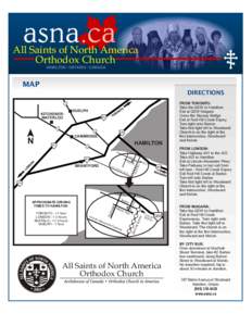 All Saints of North America Orthodox Church HAMILTON l ONTARIO l CANADA MAP DIRECTIONS