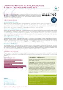 “  L abor atoire M écanique des S ol s , Structures M atériaux (MSSM at) UMR CNRSet