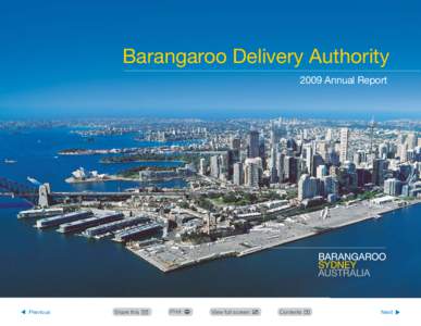 Barangaroo Delivery Authority 2009 Annual Report Barangaroo Delivery Authority 2009 Annual Report  Previous