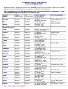 Microsoft Word - County DHHR Offices - Alphabetical.doc