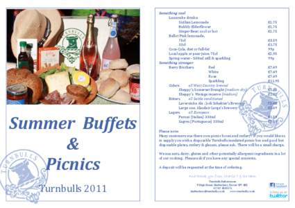    Summer  Buffets  &  Picnics   