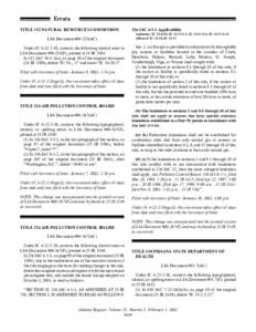 Errata TITLE 312 NATURAL RESOURCES COMMISSION LSA Document #[removed]AC) Under IC[removed], corrects the following clerical error in LSA Document #[removed]F), printed at 24 IR 3384: In 312 IAC[removed]a), on page 10 of the 