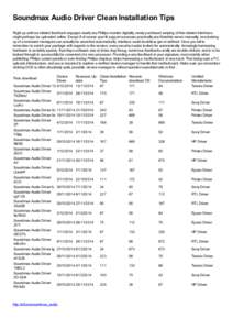 Soundmax Audio Driver Clean Installation Tips Right up until our related feedback engages nearly any Philips monitor digitally, newly purchased swiping of that related interfaces might perhaps be uploaded online. Except 
