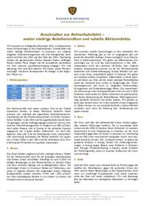 Portfolio Management  Dezember 2015 Anschnallen zur Achterbahnfahrt – weiter niedrige Anleiherenditen und volatile Aktienmärkte