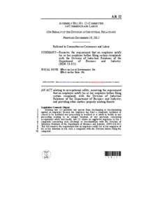 A.B. 12 ASSEMBLY BILL NO. 12–COMMITTEE ON COMMERCE AND LABOR (ON BEHALF OF THE DIVISION OF INDUSTRIAL RELATIONS) PREFILED DECEMBER 19, 2012 ____________