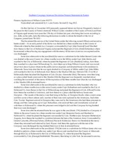 Southern Campaign American Revolution Pension Statements & Rosters Pension Application of William Carter W3773 Transcribed and annotated by C. Leon Harris. Revised 22 Aug[removed]On this 2nd day of November 1832 personally