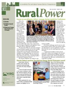 A newsletter for and about Kansas Electric Cooperatives  RuralPower Vol . LVXI, No. 7  Inside