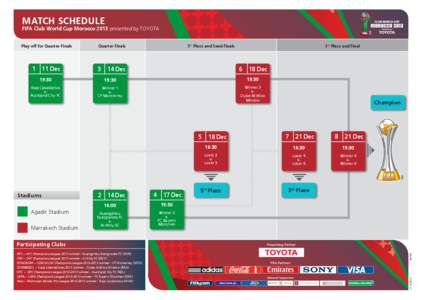 MATCH SCHEDULE  FIFA Club World Cup Morocco 2013 presented by TOYOTA