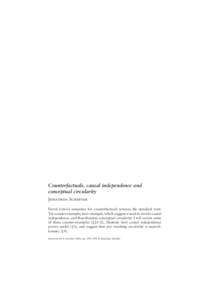 counterfactuals, causal independence  299 answers to these questions. But I think we do know that they embody very different strategies for anticipating changes in belief.1