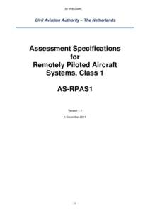 AS-RPAS1 AMC  Civil Aviation Authority – The Netherlands Assessment Specifications for
