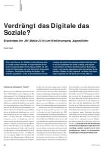 tv diskurs 79  WISSENSCHAFT Verdrängt das Digitale das Soziale?