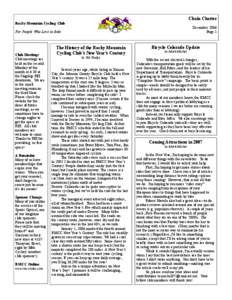 Chain Chatter  Rocky Mountain Cycling Club December 2006 Page 1