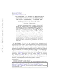 Change points and temporal dependence in reconstructions of annual temperature: Did Europe experience a Little Ice Age?