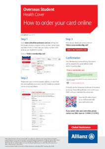 Overseas Student Health Cover How to order your card online Last updated August 2012