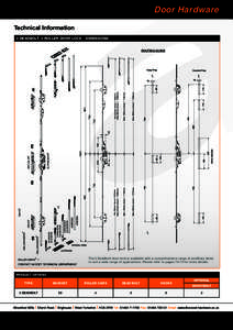 Door Hardware Technical Information 3 DEADBOLT, 4 ROLLER DOOR LOCK - DIMENSIONS Max 160mm shoot = 1140mm