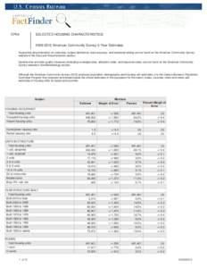 DP04  SELECTED HOUSING CHARACTERISTICS[removed]American Community Survey 5-Year Estimates  Supporting documentation on code lists, subject definitions, data accuracy, and statistical testing can be found on the America