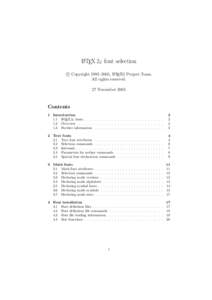 LATEX 2ε font selection c Copyright 1995–2005, LATEX3 Project Team. All rights reserved. 27 November 2005