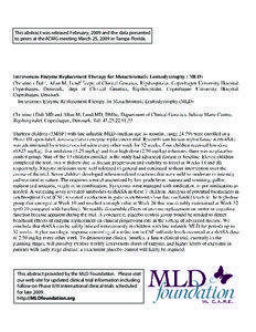 This abstract was released February, 2009 and the data presented to peers at theACMG meeting March 25, 2009 in Tampa Florida.