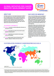 GLOBAL INITIATIVE FOR CANCER REGISTRY DEVELOPMENT (GICR) ABOUT GICR WHY GICR IS SO IMPORTANT