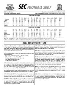 SEC FOOTBALLFinal SEC Release Southeastern Conference Media Relations Charles Bloom, Associate Commissioner (Football Contact) E-Mail:  • Phone: ( • Fax: (