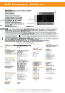 AC/DC Stromversorgung  Batterie-Lader Serie CH 95 Batterieladegerät für Li Ion / Li Mg / Li Polymer