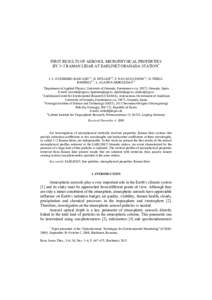 FIRST RESULTS OF AEROSOL MICROPHYSICAL PROPERTIES BY 3+2 RAMAN LIDAR AT EARLINET GRANADA STATION* J. L. GUERRERO-RASCADO1,2, D. MÜLLER3,4, F. NAVAS-GUZMÁN1,2, D. PÉREZRAMÍREZ1,2, L. ALADOS-ARBOLEDAS1,2 1  Department 