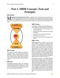 Part 1. Concepts, Tools and Principles  3 Part 1. MfDR Concepts, Tools and Principles