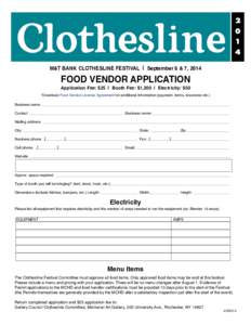 [removed]M&T BANK CLOTHESLINE FESTIVAL | September 6 & 7, 2014