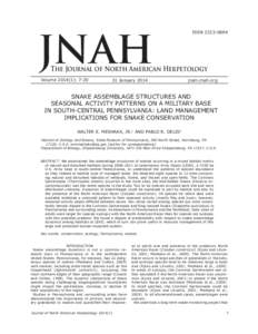 JNAH  ISSN[removed]The Journal of North American Herpetology