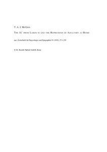 Law / Ancient Rome / Human behavior / Lex Julia / Natalism / Lex Papia Poppaea / Barbara Levick / Larino / Adultery / Julio-Claudian dynasty / Roman law / Family law