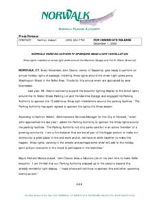 NORWALK PARKING AUTHORITY Press Release CONTACT: Kathryn Hebert