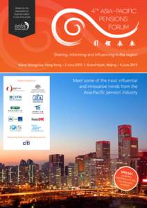 Hosted by the Association of Superannuation Funds of Australia  Island Shangri-La, Hong Kong – 2 June 2015 | Grand Hyatt, Beijing – 4 June 2015