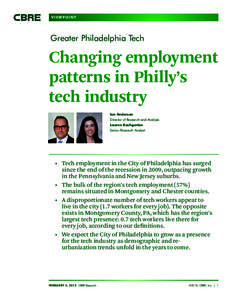 VIEWPOINT  Greater Philadelphia Tech Changing employment patterns in Philly’s