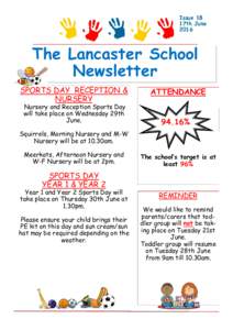 Issue 18 17th June 2016 The Lancaster School Newsletter