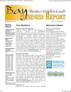 September 2012 Bay Business Report Newsletter | Apalachicola Bay C[removed]of 3 September 2012