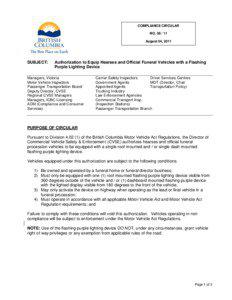 CVSE Compliance Circular[removed]August 4, 2011