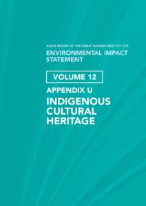 AQUIS RESORT AT THE GREAT BARRIER REEF PTY LTD  ENVIRONMENTAL IMPACT STATEMENT  	 VOLUME 12