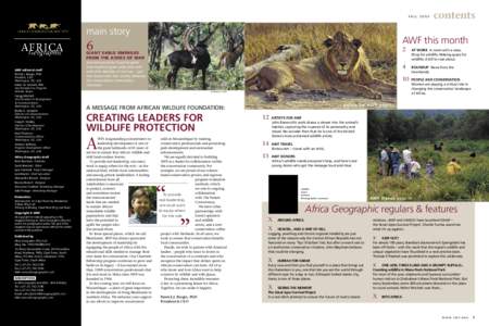African Wildlife Foundation / John Banovich / Hunting / Lion / Wildlife art / Wildlife / Conservation movement / Survival / Wilderness / Biology / Environment / Ecology