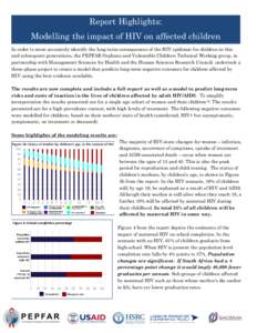 Report Highlights: Modelling the impact of HIV on affected children In order to more accurately identify the long-term consequences of the HIV epidemic for children in this and subsequent generations, the PEPFAR Orphans 