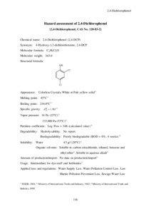 2,4-Dichlorophenol  Hazard assessment of 2,4-Dichlorophenol