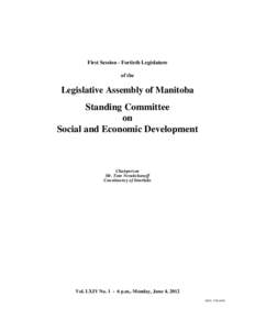 First Session - Fortieth Legislature of the Legislative Assembly of Manitoba  Standing Committee