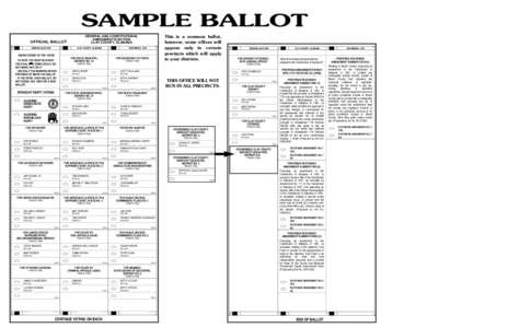 SAMPLE BALLOT GENERAL AND CONSTITUTIONAL AMENDMENT ELECTION CLAY COUNTY, ALABAMA  ABSENTEE