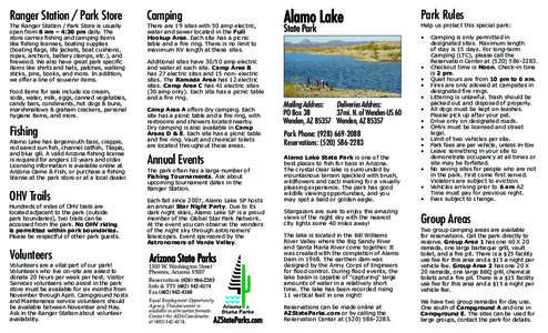 Camping / Alamo Lake State Park / Recreation / Outdoor recreation / Action / Roosevelt State Park / Backpacking / Campsite / Property law