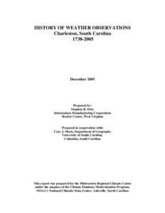 WEATHER OBSERVING HISTORY FOR