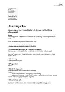 Bilaga 3  KU-protokoll[removed]Masterprogrammet i visuell kultur och lärande med inriktning bildpedagogik