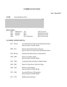 Public health / Bioinformatics / Biostatistics / Demography