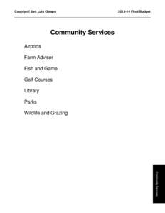 County of San Luis Obispo[removed]Final Budget Community Services Airports