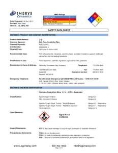 J-2 Ball Clay Material Safety Data Sheet
