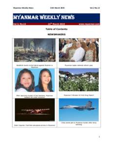 Myanmar Weekly News  21th March 2015 Vol.2 No.12