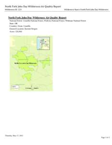 North Fork John Day Wilderness Air Quality Report, 2012